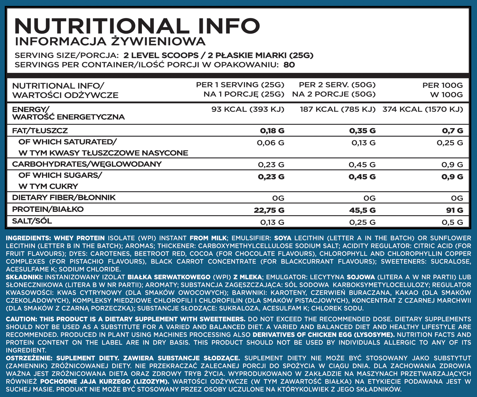 FireSnake Deli Whey Isolate 2000g  Deli_Whey_S_Facts